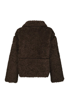 Castor Faux Fur Jacket - Dark Brown