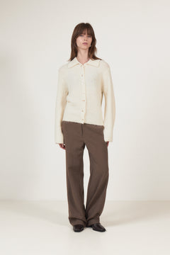 Ramera Fluffy Knit Cardigan - Off White
