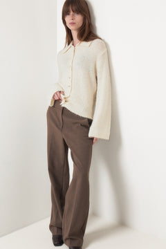 Ramera Fluffy Knit Cardigan - Off White