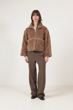 Nida Faux Fur Jacket - Taupe