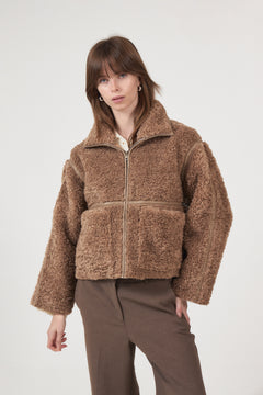 Nida Faux Fur Jacket - Taupe