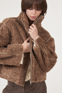 Nida Faux Fur Jacket - Taupe
