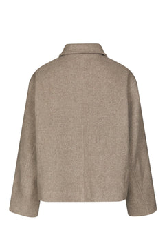 Hamra Herringbone Twill Jacket - Beige Melange