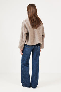Hamra Herringbone Twill Jacket - Beige Melange