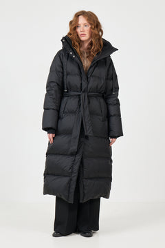 Mina Down Maxi Coat - Black