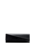 Hex Clutch In Smooth Calf And Lux Suede - Black