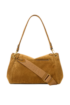 Chany Suede Shoulder Bag - Cognac