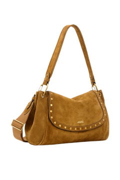 Chany Suede Shoulder Bag - Cognac