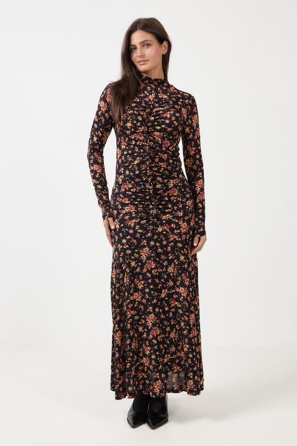 Ida Ls Jersey Dress - Noir Floral