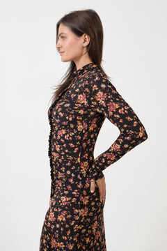 Ida Ls Jersey Dress - Noir Floral
