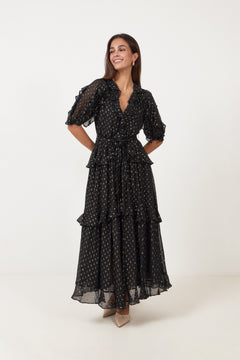 Tida Ss Silk Dress - Noir