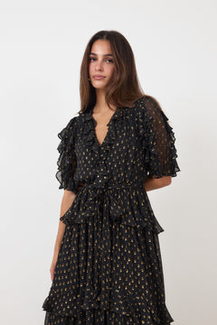 Tida Ss Silk Dress - Noir