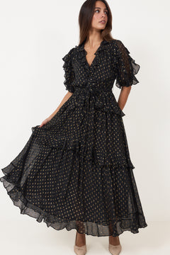 Tida Ss Silk Dress - Noir
