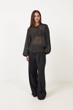 Elspen Ls Silk Blouse - Noir
