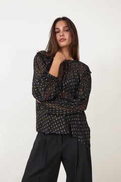 Elspen Ls Silk Blouse - Noir
