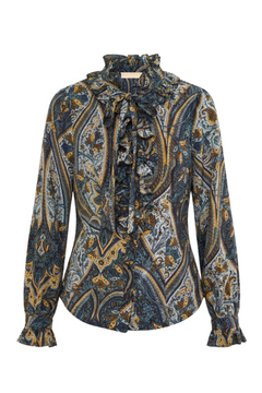 Catroux Ls Silk Blouse - Prussian