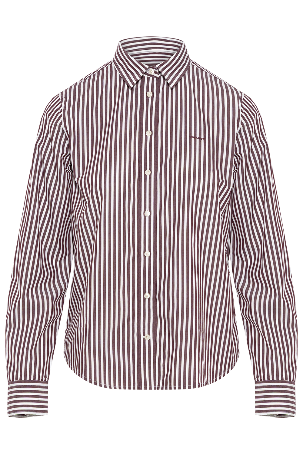 Reg Classic Poplin Striped Shirt - Darkened Wine