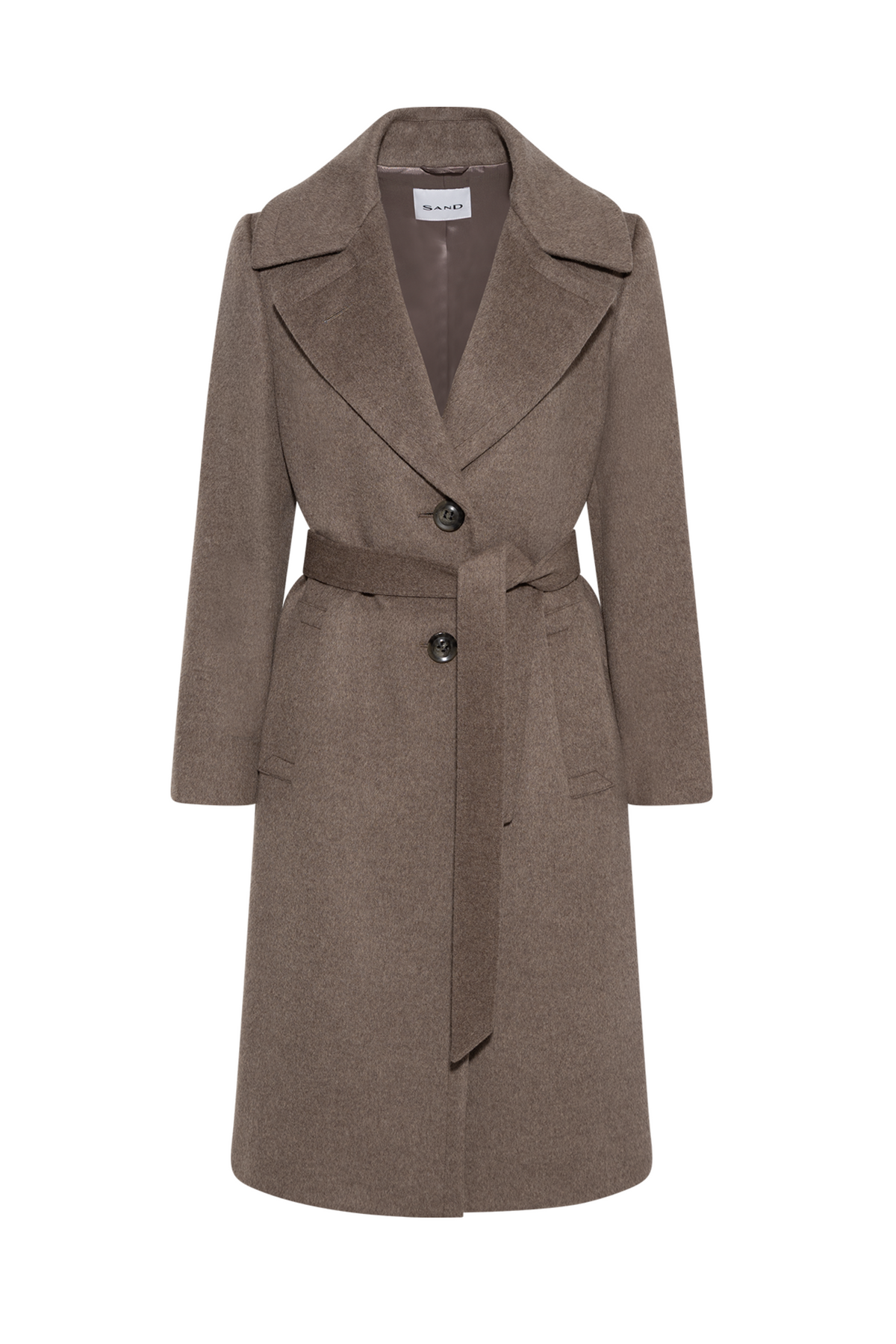Cashmere Coat W Clareta Belt Midi - Brown