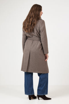 Cashmere Coat W Clareta Belt Midi - Brown