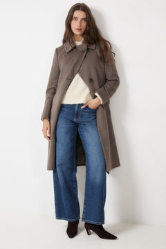 Cashmere Coat W Clareta Belt Midi - Brown