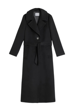 Cashmere Coat W Clareta Long - Ebony Black
