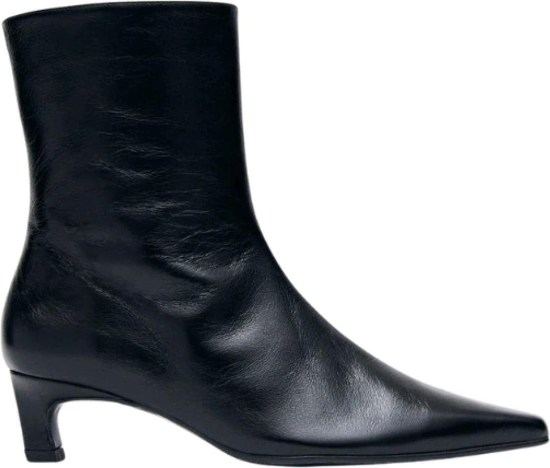 Ambar Leather Ankle Boots - Rift Black