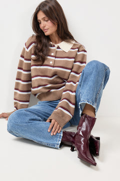 Ambar Leather Ankle Boots - Rift Burgundy