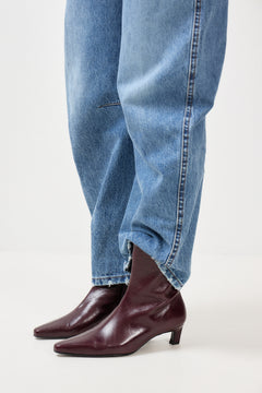Ambar Leather Ankle Boots - Rift Burgundy
