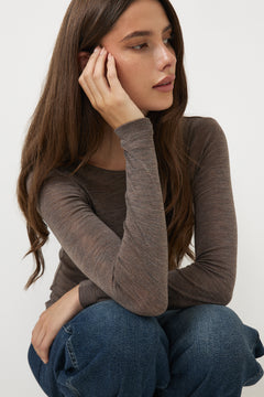Fangiw T-Shirt Ls - Brown Melange