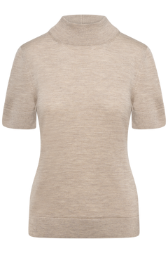 Merino Short Sleeve Polo - Sand