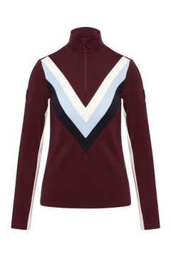 Voss Chevron Zipup Women - Burgundy