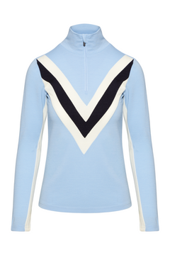 Voss Chevron Zipup Women - Light Blue