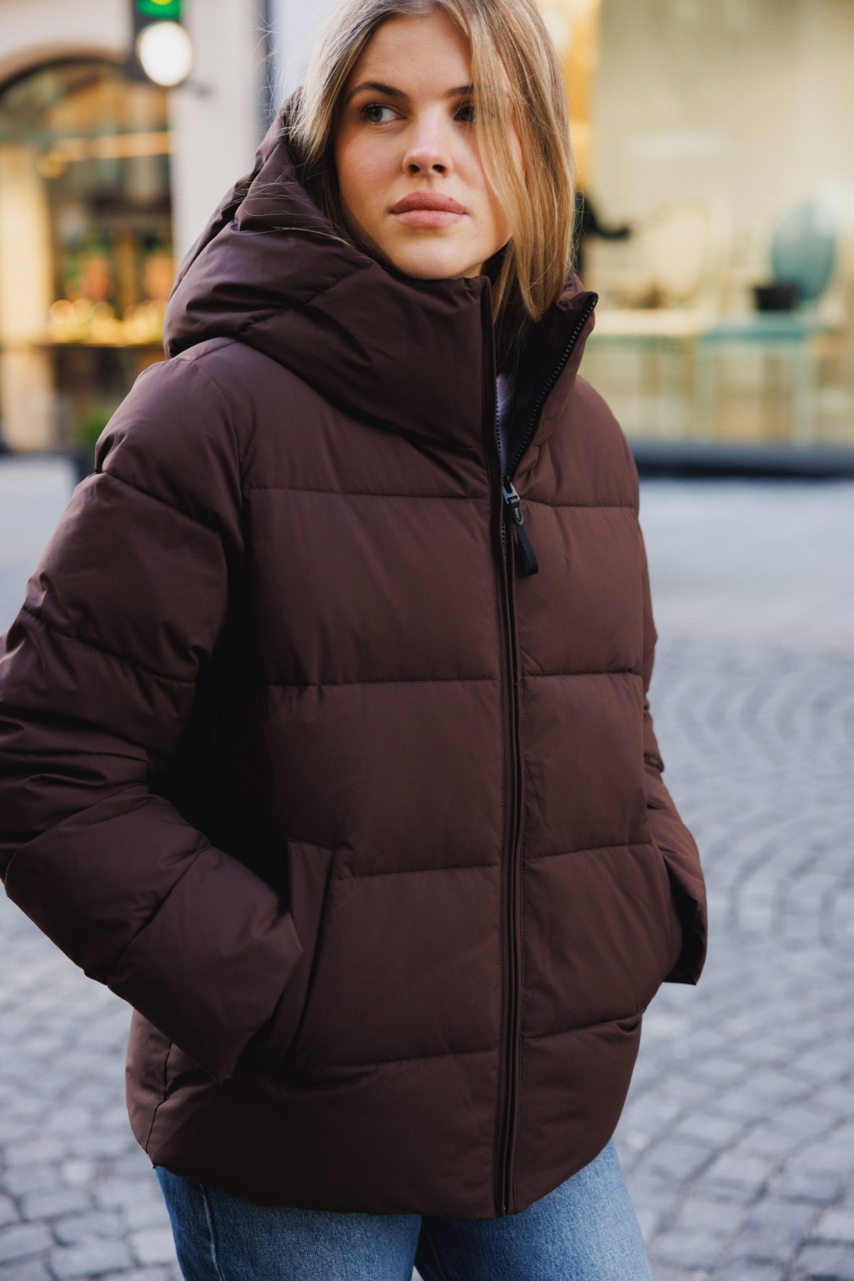 Maud Puffer Jacket - Dark Brown