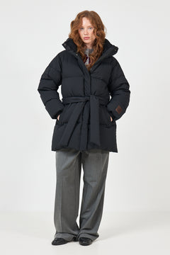 Sonja Down Belt Jacket - Black