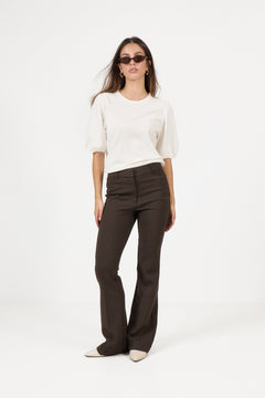 Rita Mw Slim Flared Pant Mel - Delicioso Melange