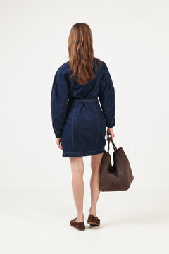 Sana Lis Denim Shirt Dress - Dark Blue Wash