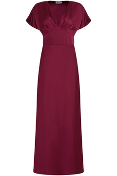 Kristin Satin Maxi Dress - Bordeaux
