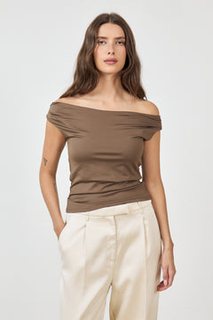 Hima Off-Shoulder Top - Chocolate Chip