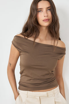 Hima Off-Shoulder Top - Chocolate Chip
