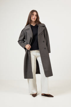 Cylle Coat - Navy Twill Melange