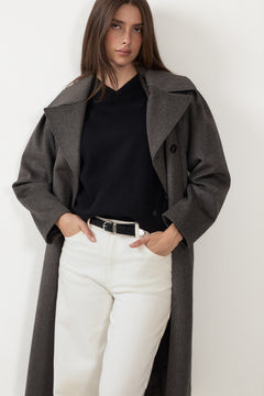 Cylle Coat - Navy Twill Melange