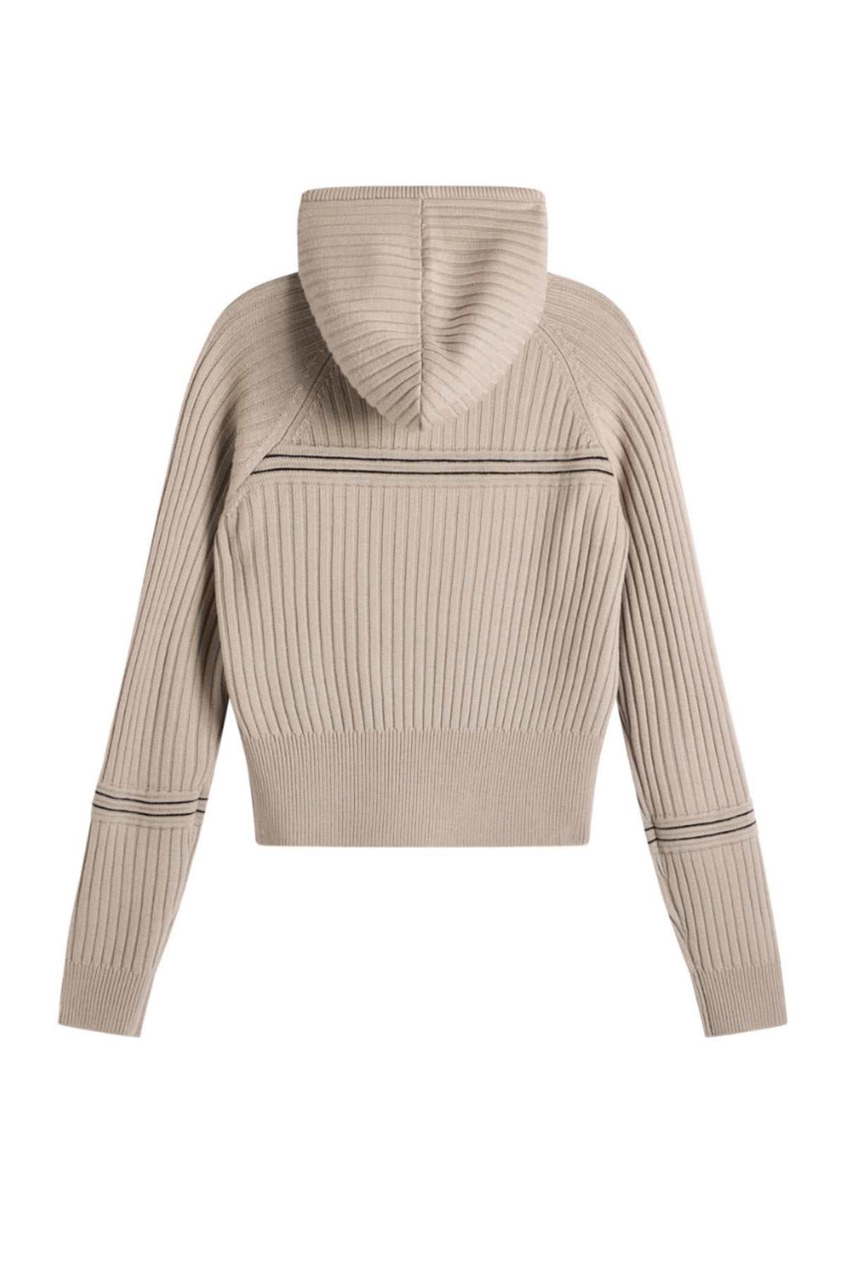 Hilda Knitted Rib Hoodie - Moonbeam