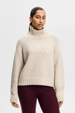 April Chunky Knit Turtleneck - Moonbeam