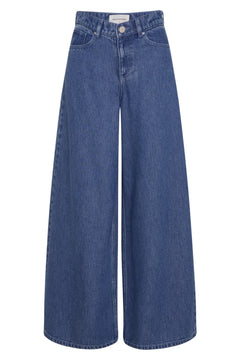 Ago Rue Wide Pants Long - Mid Blue Wash