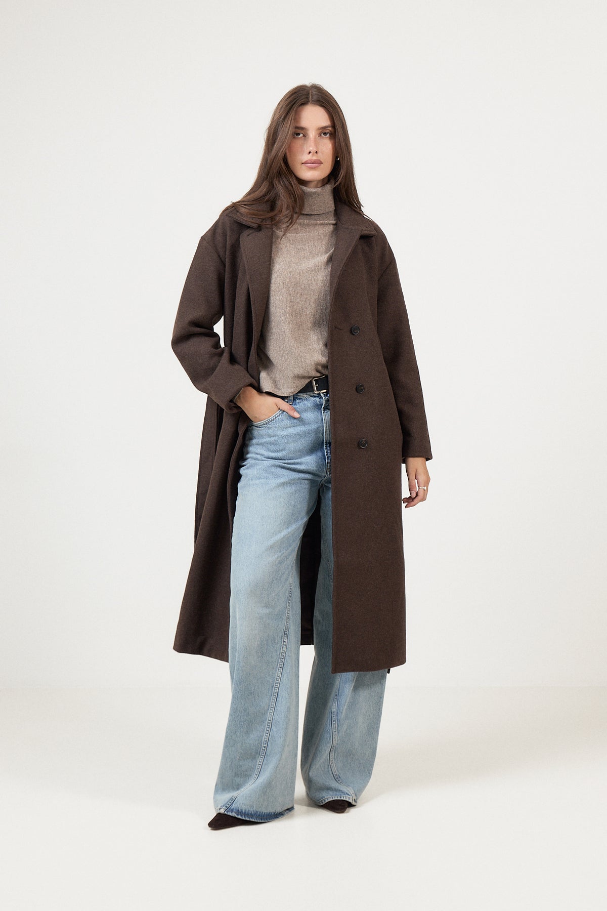 Keola Secilia Wool Coat - Hot Fudge