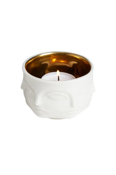 Muse Votive Holder - White/Gold