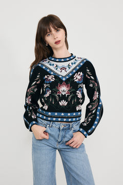 Natalia  Knit Sweater - Burgundy