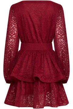 Jade Wave Lace Dress - Red