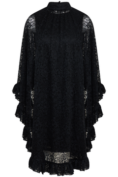 Aurelina Lace Cape Dress - Black