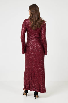 Alvine Maxi Sequin Dress - Red